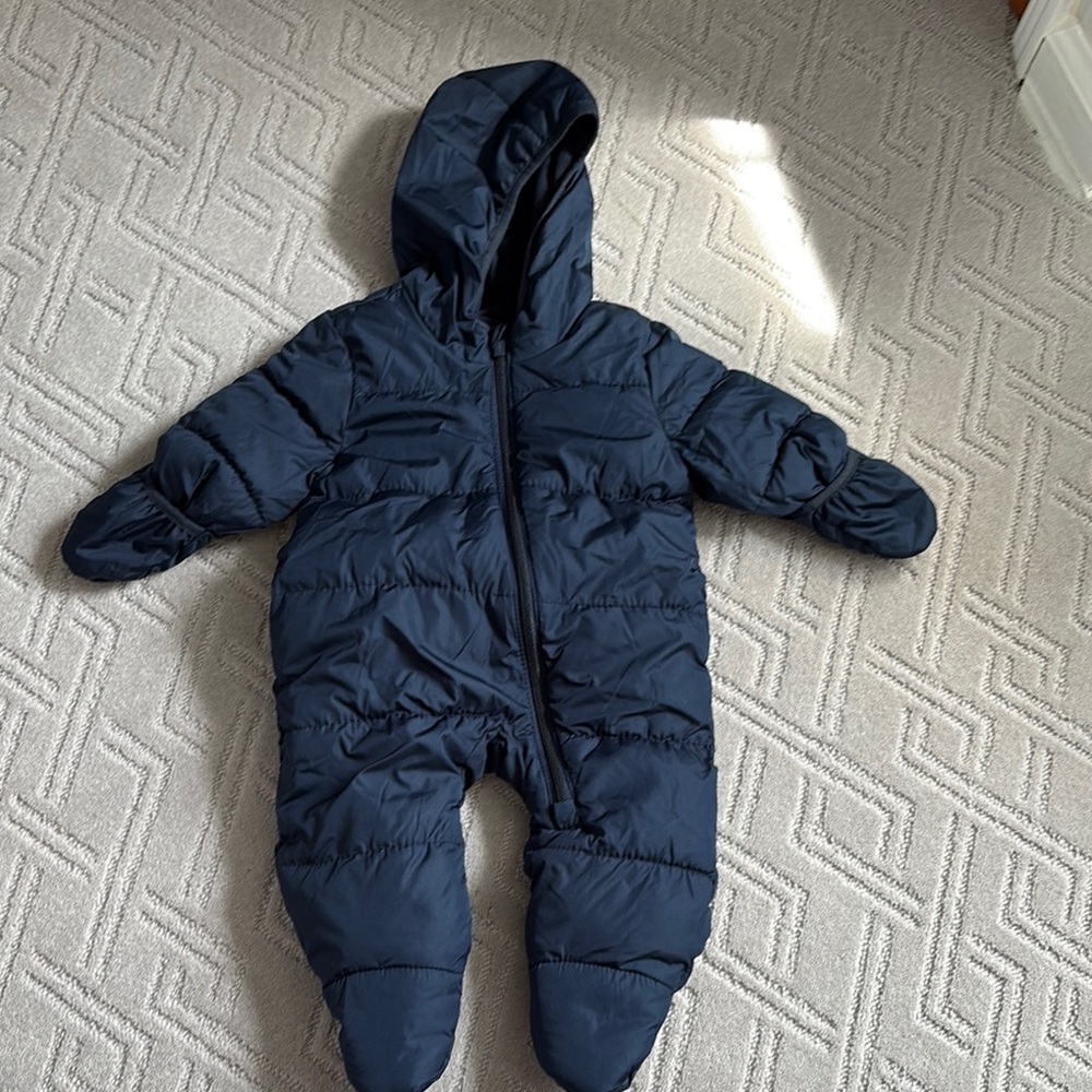 Navy Blue Hooded Baby Snowsuit